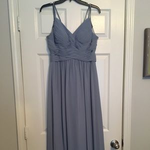 Azazie Blake dusty blue bridesmaid dress